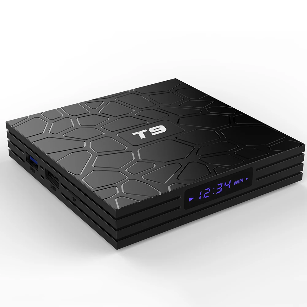 

Android 9.0 TV BOX T9 Smart TV Box 4K Quad Core Media Player 4GB RAM 32GB/64GB ROM 2.4G/5G Dual WIFI USB 3.0 TVbox Set Top Box