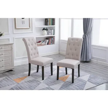 

Modern Dining Chair Stool Set 2PCS/Set Aristocratic Noble Style Solid Wood Kitchen Dining Room Furniture 39.8" x 22.4" x 17.5"