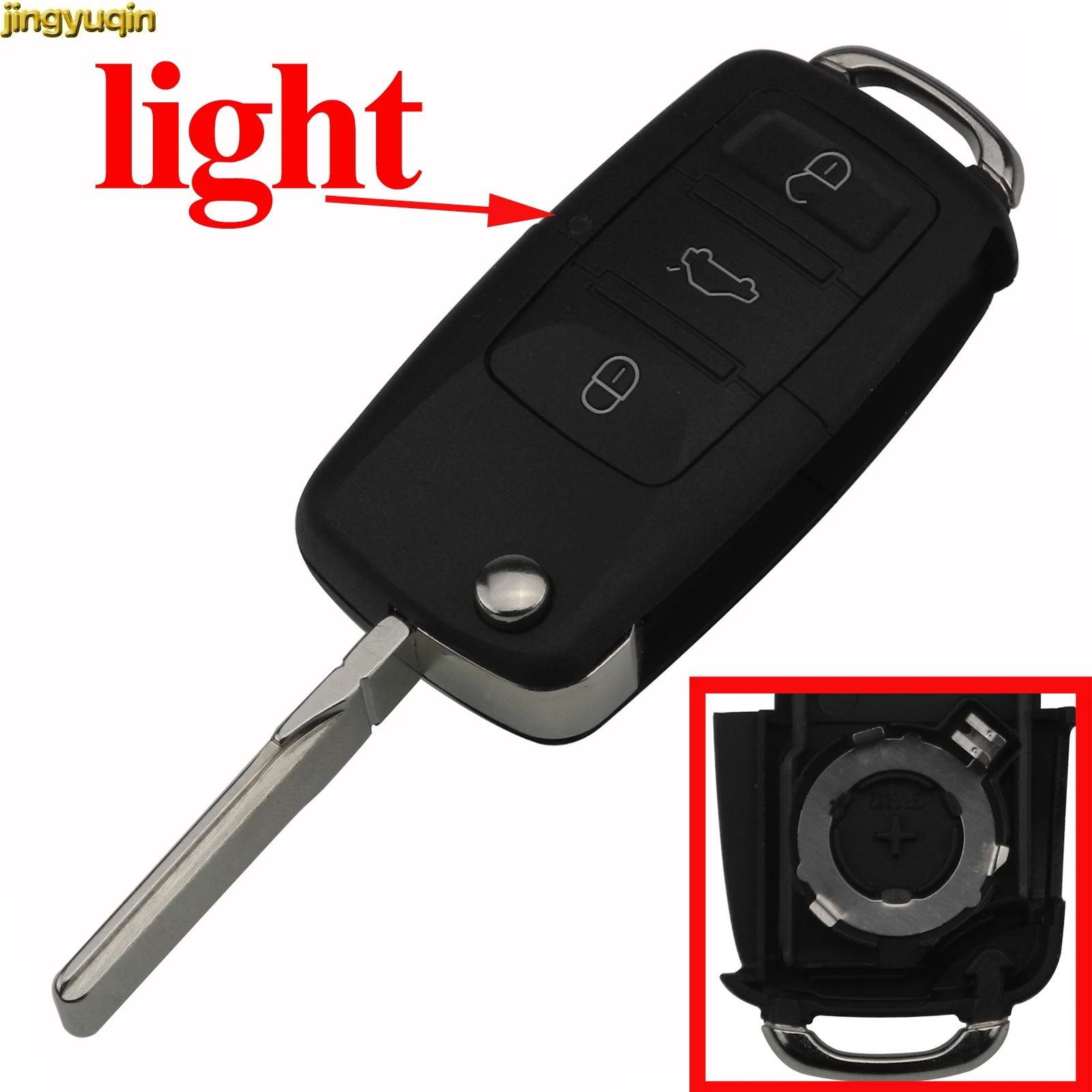 Jingyuqin 10 шт. для VOLKSWAGEN VW Touareg Switchblade флип чехол FOB 3 + 1 Panic 4 кнопки Флип складной пульт