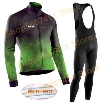 

NW Winter Fleece Long Sleeve Cycling Jersey 2020 Pro Team Mens Racing Bicycle Cycling Clothing Winter Ropa Ciclismo Hombre C27