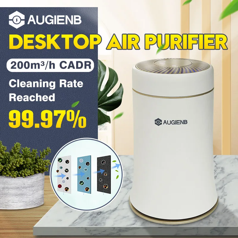 

AUGIENB Desktop Purifier with HEPA Filter Silent Fresh for Allergies / Mold / Smoke / Dust / Pet Dander / VOCs