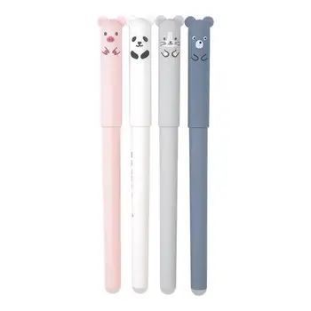 

3PC Kawaii Pig Panda Mouse Bear Erasable Velvet Gel Pen Student Stationery Blue Cartoon Erasable Erasable Friction Gel Pen