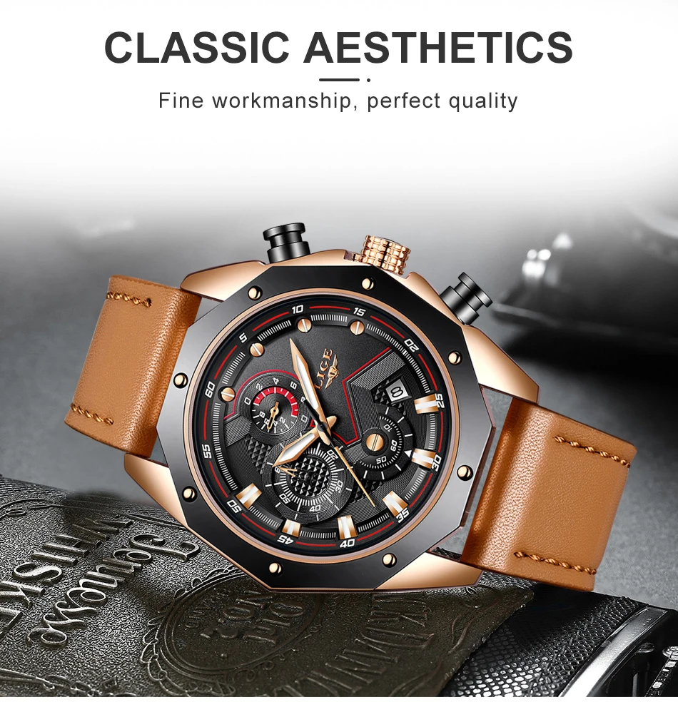 LIGE для мужчин s часы лучший бренд класса люкс кварцевые золотые часы для мужчин повседневные кожаные военные водонепроницаемые спортивные наручные часы Relogio Masculino