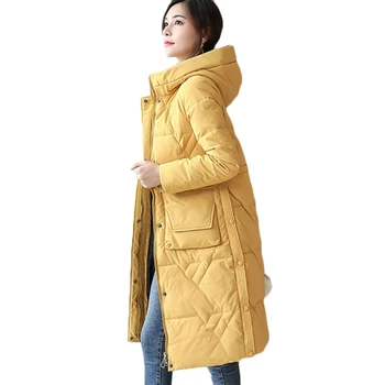 

Plus size Women Cotton Jacket New Winter Korean thick warm Down cotton Jackets students women's long Casual Hooded Parkas FF1017