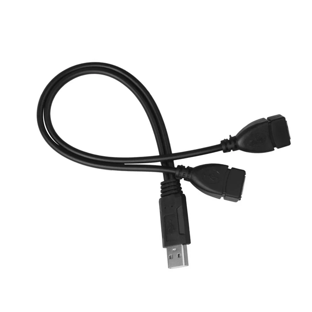 USB кабель питания для зарядного устройства Шнур-Удлинитель USB 2,0 A 1 штекер 2 двойной USB Женский концентратор данных адаптация питания