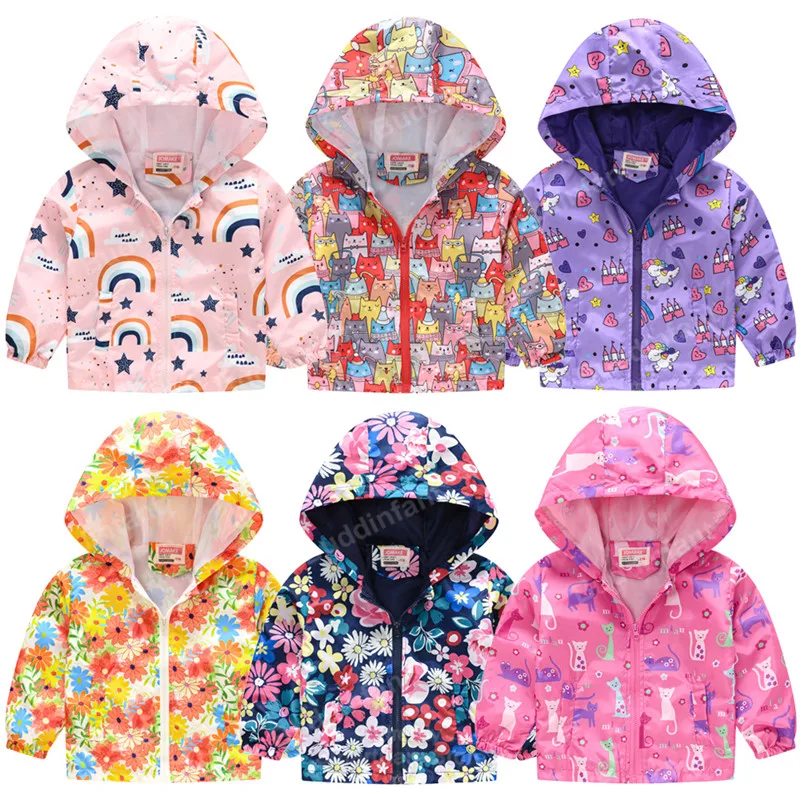 Buy Coat Windbreaker Baby Clothes Spring Children's Jacket Rainbow Girls Waterproof Unicorn Erb1eGLBVEe
