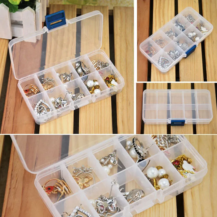 

Cosmetic storage box Plastic Underwear Storage Box Storage Case Box Holder Container Pills Jewelry Nail Art Tips 10 Grids W916