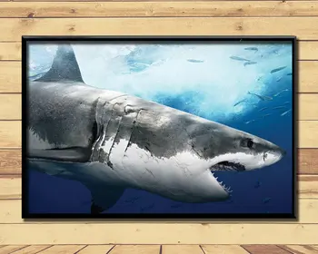 

Shark Huge Strong Marine Animal (36) Wall Posters Prints Silk Art Painting For Home Wall Bedroom Decor