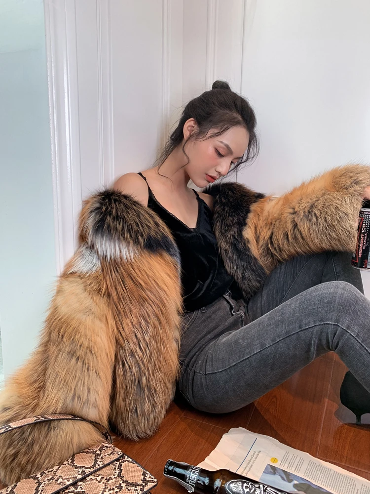 

2020 new Finnish red fox fur whole fur coat female fur coat short