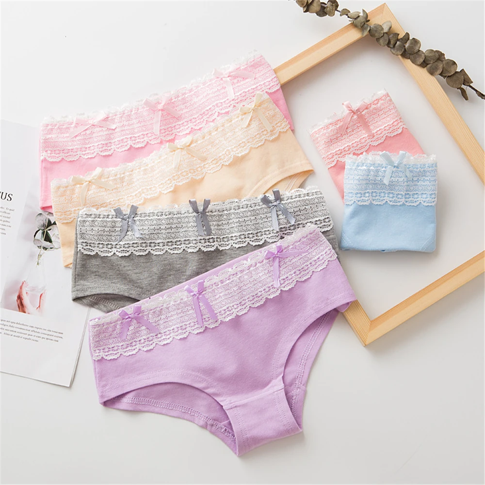 

Women's underwear 100% cotton underwear 100% cotton women's candy-colored lace underwear TC006
