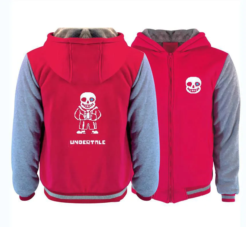 Слоновая кость Стиль для взрослых мужчин и женщин Аниме игра Undertale Sans косплей костюм Скелет мультфильм печатных теплый худи Толстовка с капюшоном пальто - Цвет: Слоновая кость