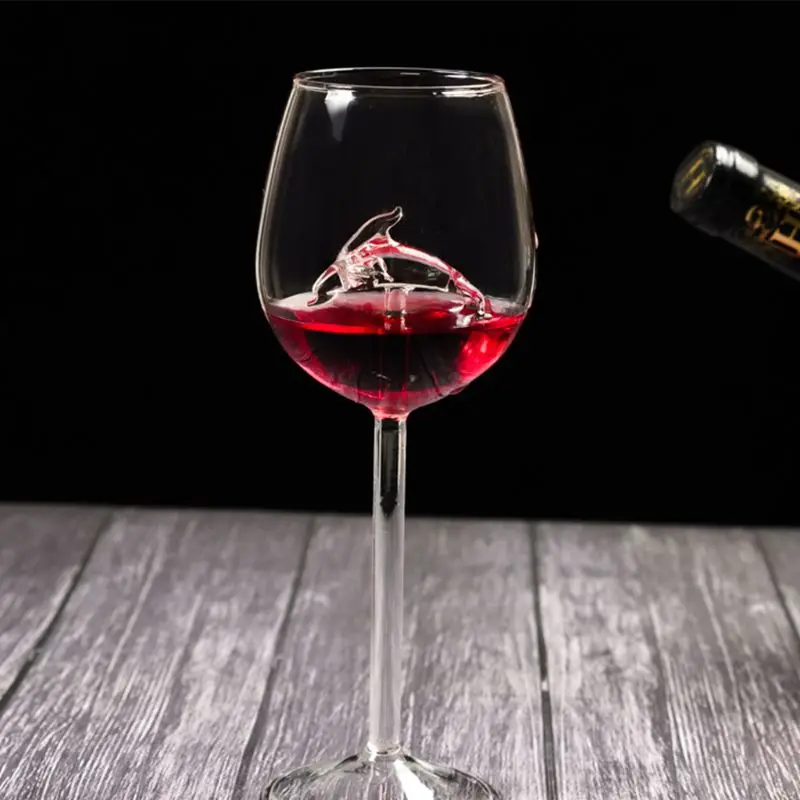 2020 New 300ML Glass Hippocampus Dolphins Dolphins Red Wine Glasses Cup Glass
