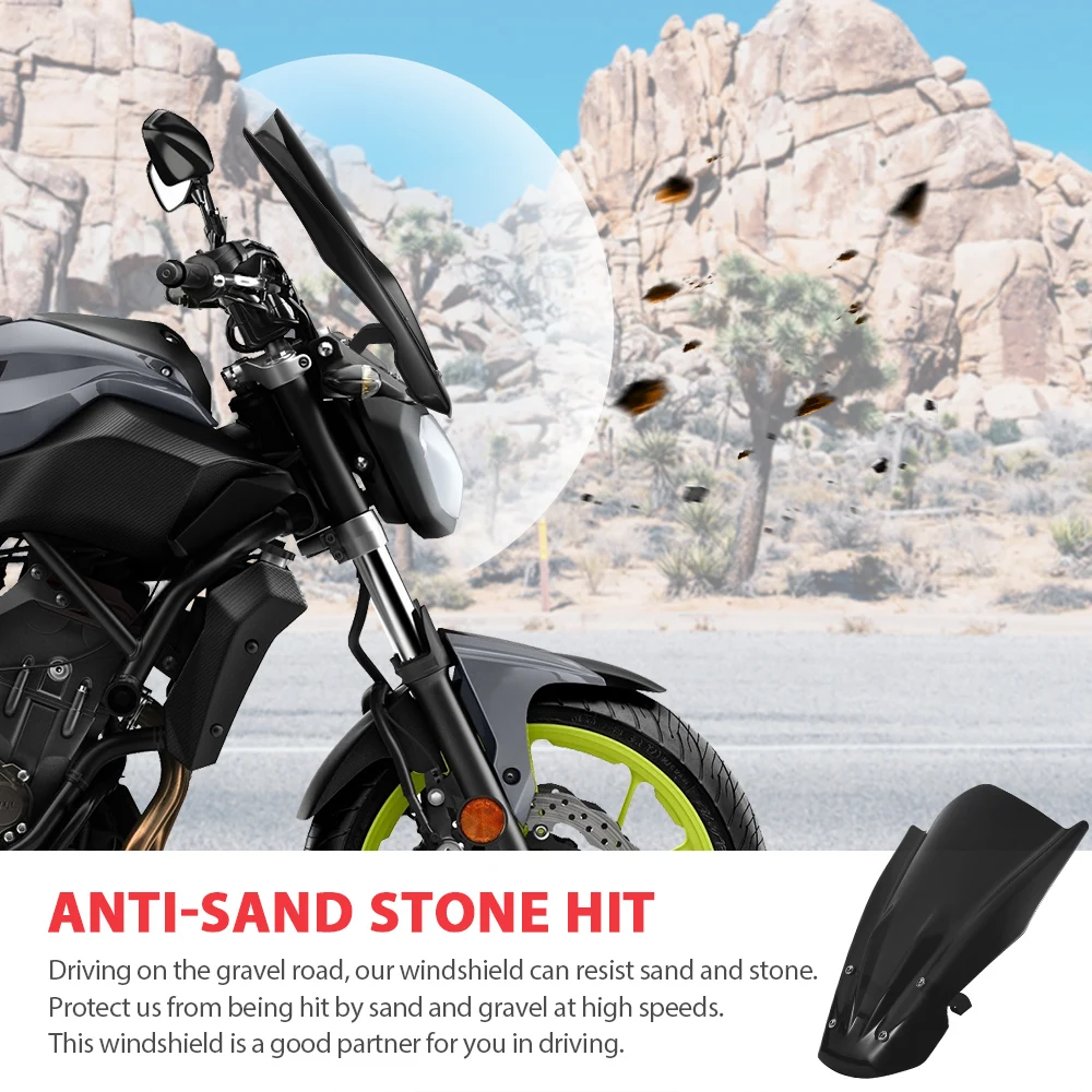 KEMiMOTO ветровое стекло с монтажным кронштейном для YAMAHA MT07 MT 07 2014 2015 2016 2017 FZ FZ07