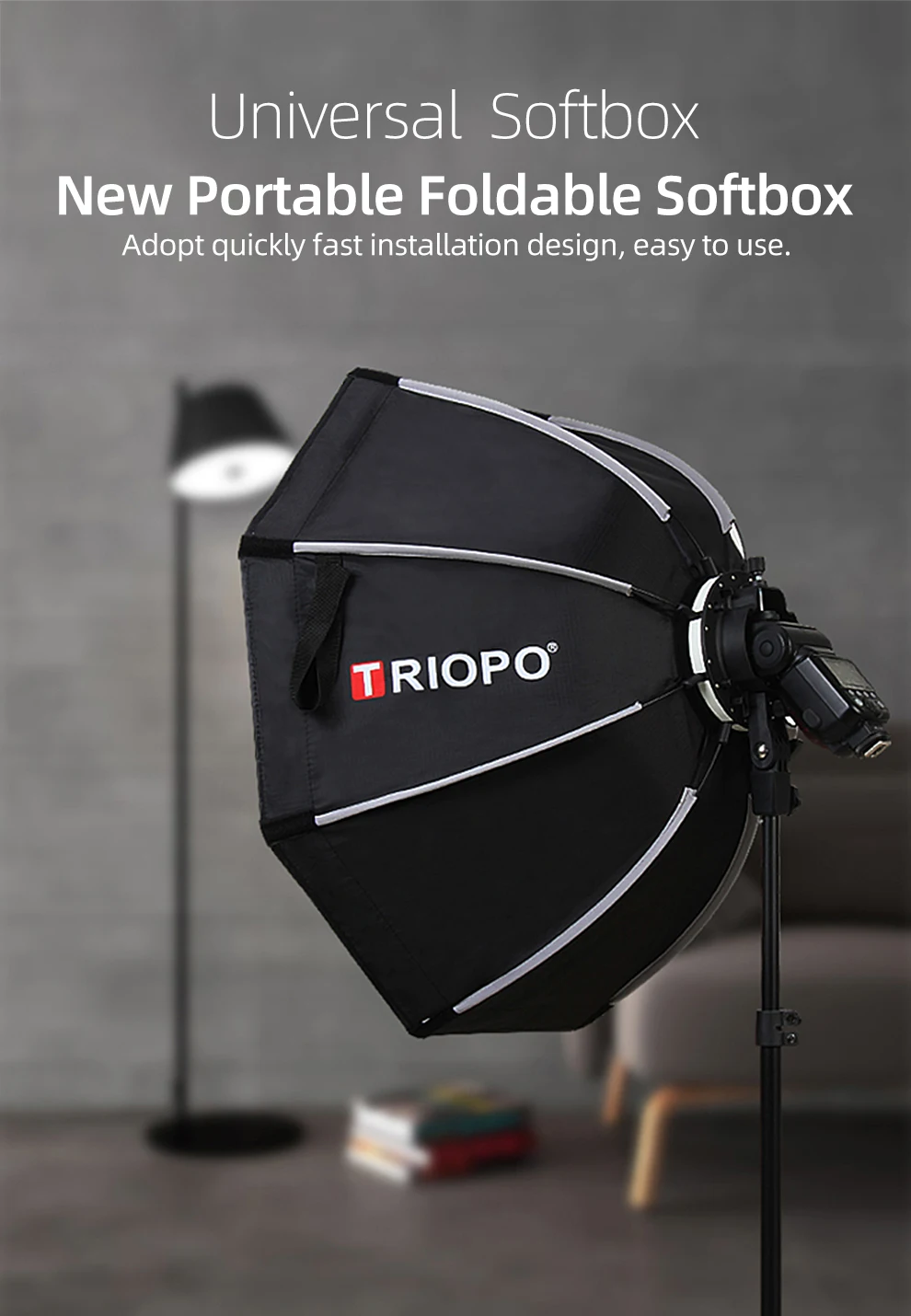 Description Picture 2 of itemTriopo KX65 65cm KX90 90cm Speedlite Octagon Umbrella Softbox with grid Outdoor Flash Soft Box for Godox V1 Speedlite Softbox