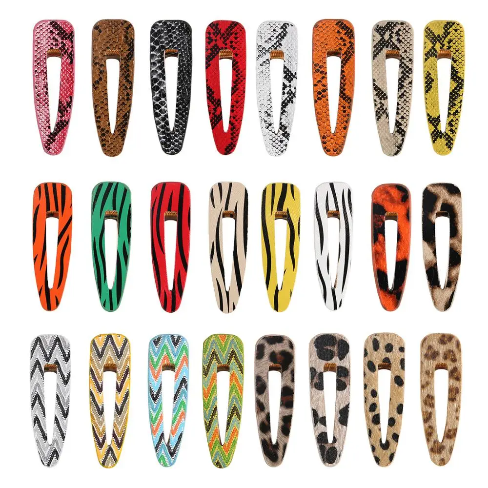 

Wholesale 10pcs/lot Fashion Korean Snake Skin Barrettes Hair Clips for Women Hair Accessories Hairpin for Girls