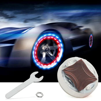 

4Pcs Solar Energy Auto Flash LED Car Wheel Tire Valve Cap Light Lamp Colorful Wheel Hub Valve Light With Wrench For US Car Mouth