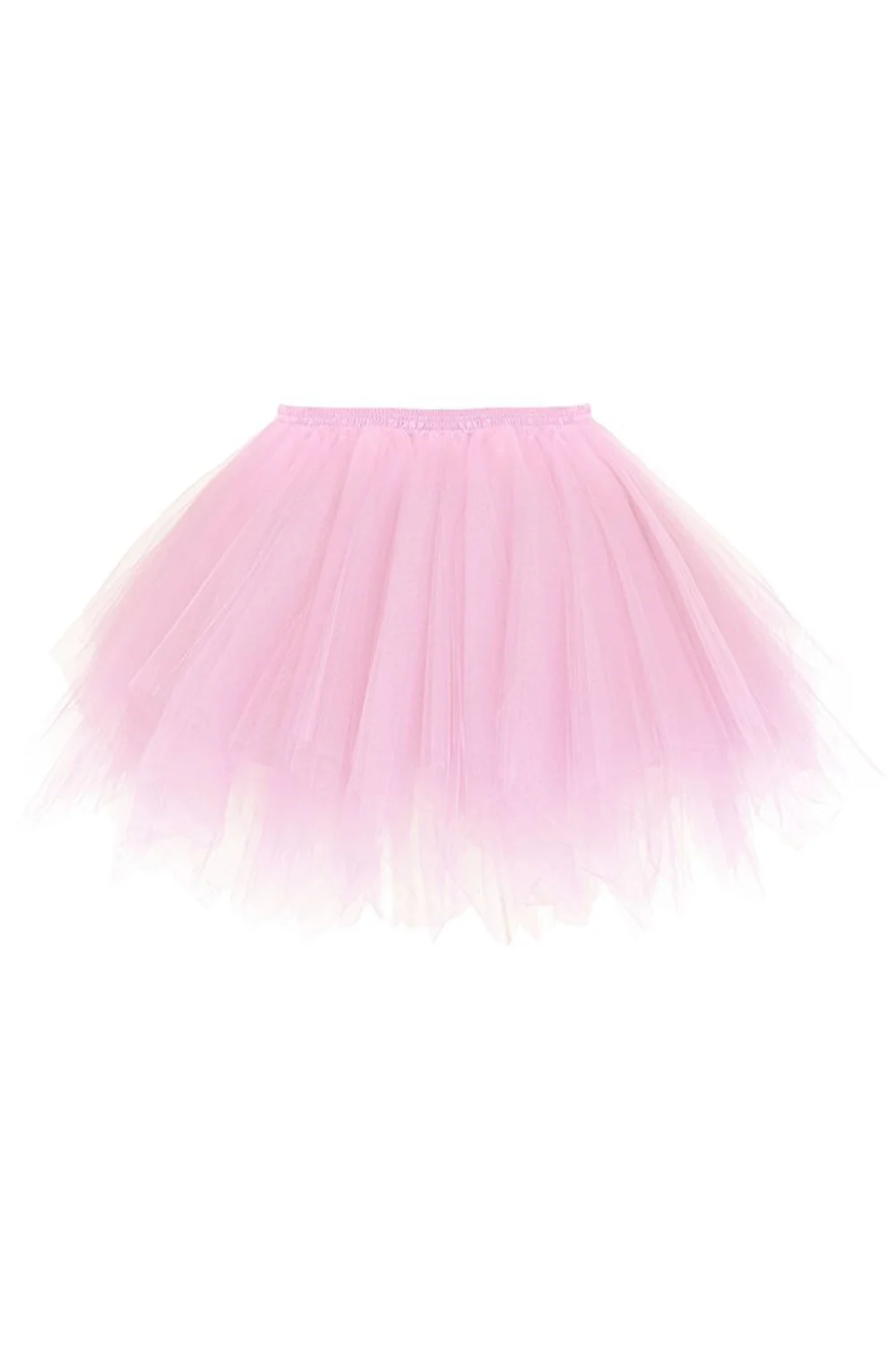 Женские короткие тюль для нижней юбки балетная пачка танцевальная Нижняя юбка для взрослых Нижняя юбка принцессы сетчатая Нижняя юбка рокабилли - Цвет: Розовый