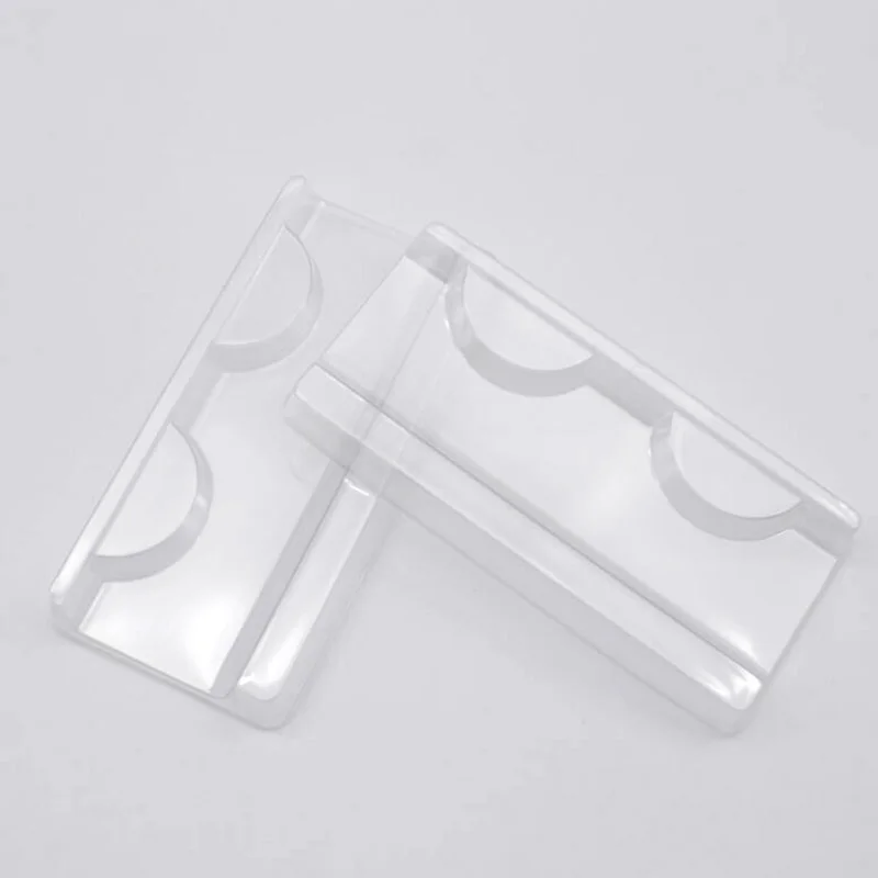 

100/pack wholesale plastic clear lash tray mink lashes holder eyelash trays for eyelash packaging box package case bulk vendors