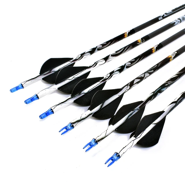  US $55.99 Bows Arrows Hunting 12PCS 31Inch Spine Diameter Pure Carbon Arrow Recurve Archery