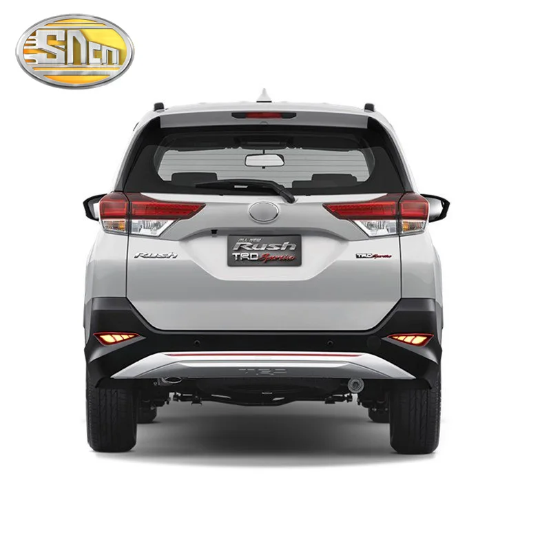 2PCS For Toyota Rush 2018 - 2020 2-in-1 Functions Car LED Rear Fog Lamp Bumper Light Auto Brake Light Reflector