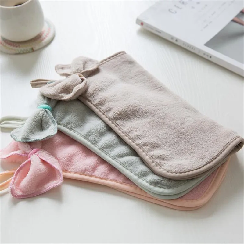 Милое бантиковое полотенце для рук можно повесить мягкий коралловый бархат абсорбирующий коврик для сушки протирать полотенце Мочалки носовой платок для детей