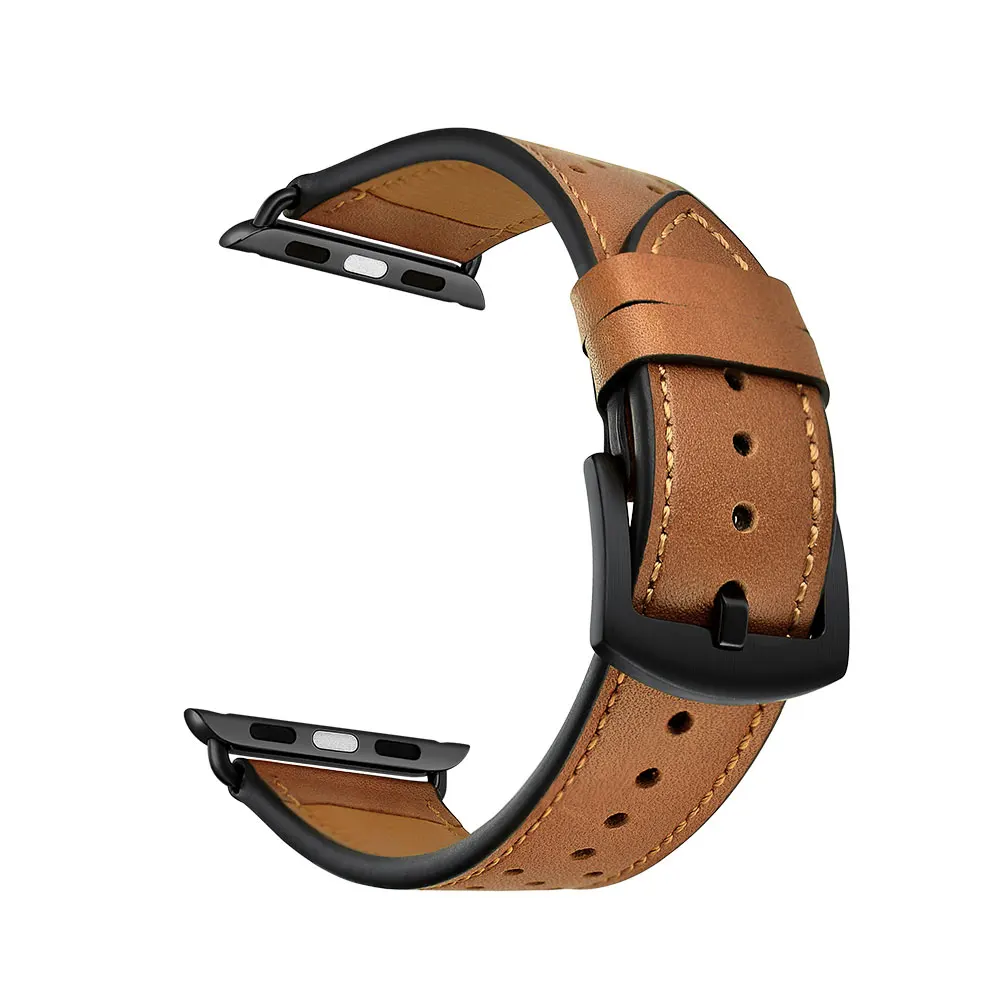KISSCASE ретро кожаный ремешок для Apple Watch 4 3 2 1 42 мм 38 мм деловые ремешки для Nike+ Apple Watch 4 3 40 мм 44 мм браслеты - Цвет: Brown