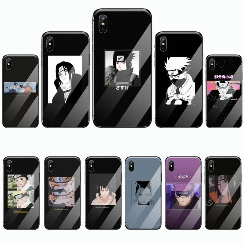 Чехол для телефона с аниме Наруто закаленное стекло iphone 5C 6 6S 7 8 plus X XS XR 11 PRO