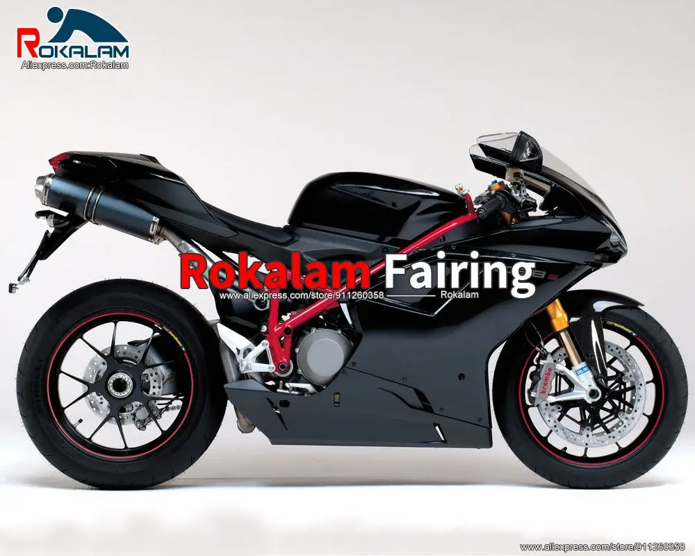 

For Ducati 1098 848 1198 2007 2008 2009 2010 2011 Black Aftermarket Motorcycle ABS Fairing Shells (Injection Molding)