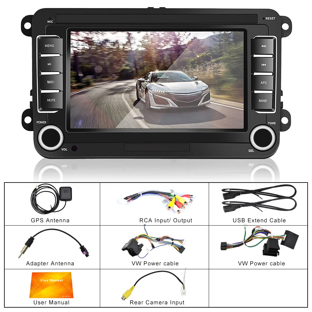 Car Radio only Podofo 2din Android Автомагнитола для Volkswagen " gps Wifi FM Автомагнитола 2DIN автомобильный мультимедийный плеер для Skoda/Golf/Polo автомобильный стерео - Цвет: Car Radio only