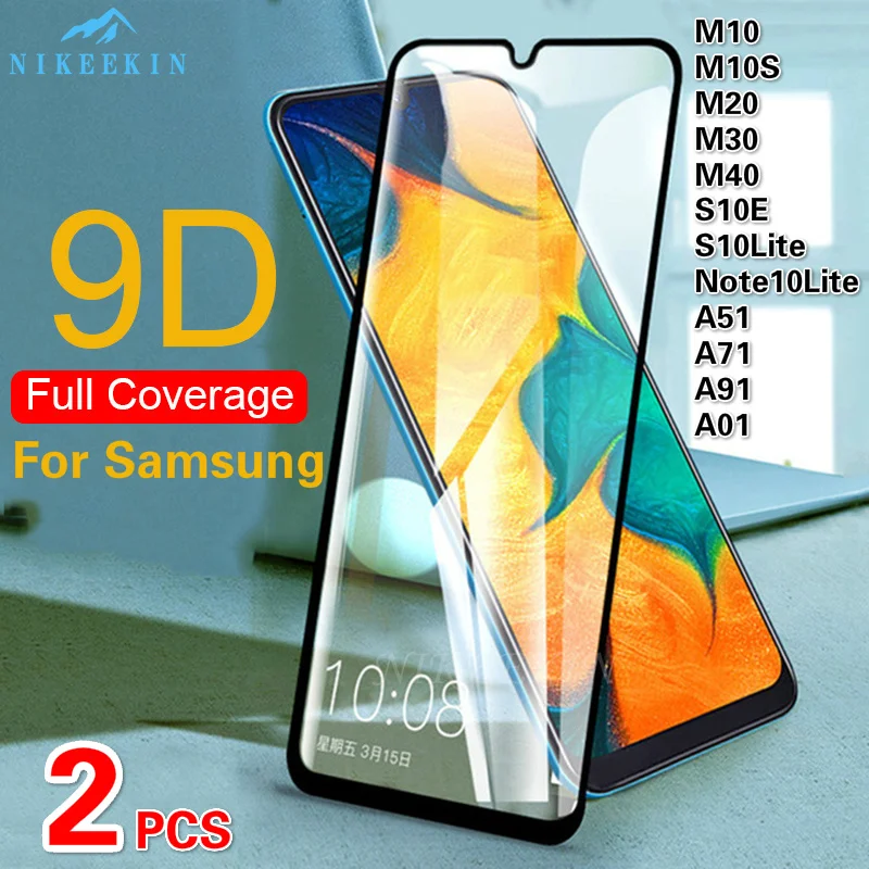 Закаленное стекло с полным покрытием для Samsung S10 Lite M40 M30S M20 S10e Защитное Galaxy A51 A71 A01