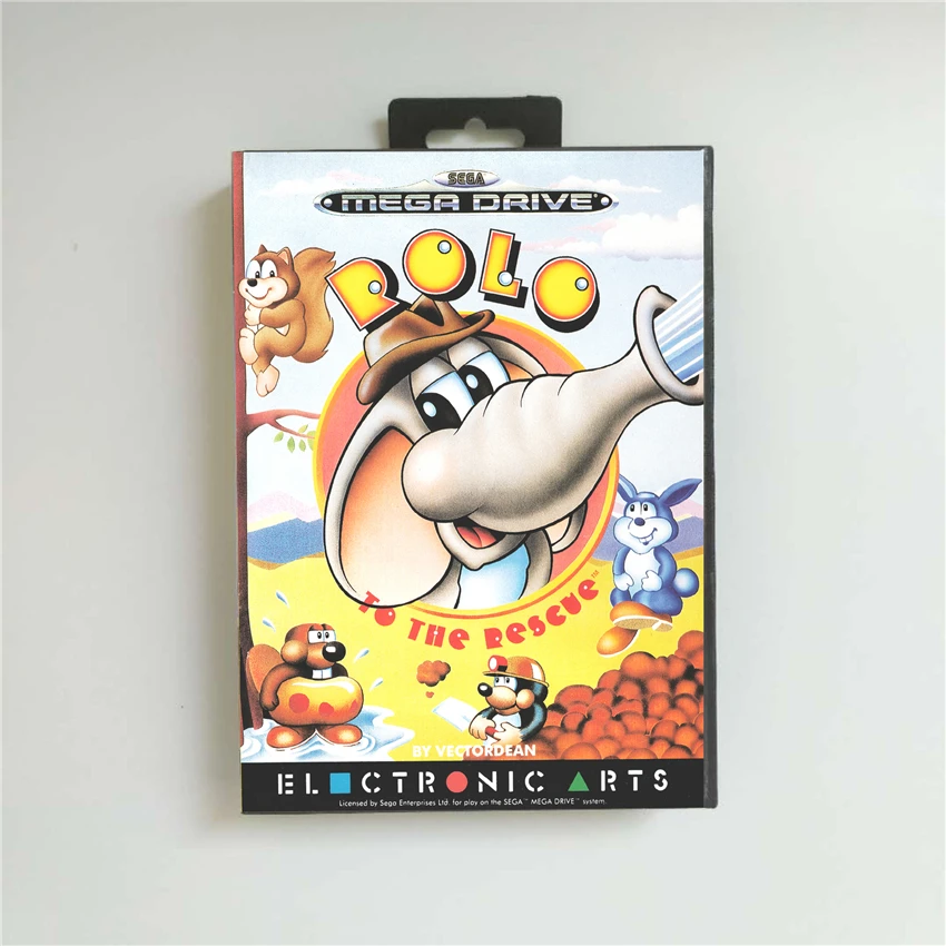 

Rollo to the Rescue - EUR Cover With Retail Box 16 Bit MD Game Card for Megadrive Genesis Video Game Console