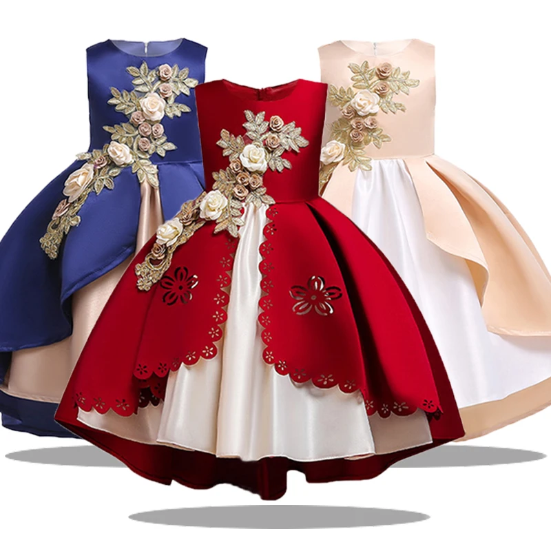 Детские платья для девочек; платье принцессы на День рождения; детское платье с цветочным рисунком для вечеринки и свадьбы; Детские костюмы для Хэллоуина