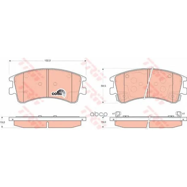 Колодки Тормозные Дисковые Передн Mazda: 6 02-, 6 Hatchback 02-, 6 Station Wagon 02- TRW/Lucas арт. GDB3310