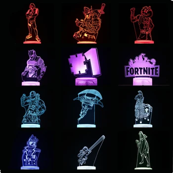 

Fortnite 3D light Night light Bedside lamp 7 color variations USB Action Figure Game model Acrylic Fortress Escape Toy for Kids
