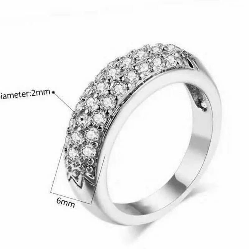 2020 новое кольцо с тремя рядами циркония розовое золото модное простое свадебное