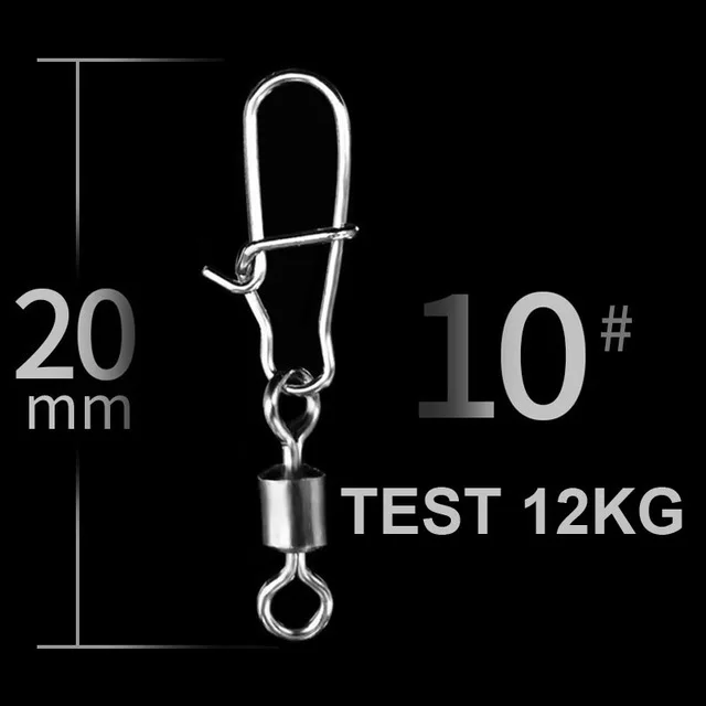 100 шт./лот 2#4#6#8#10#12# рыболовный разъем контактный подшипник Вертлюжок из нержавеющей стали разъем с защелкой рыболовный снасти - Цвет: 10