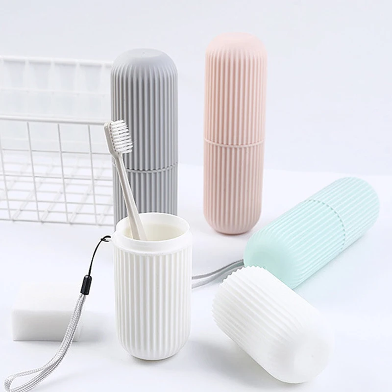 

Simple Travel Toothbrush Box Portable Wash Cups Brush Tooth Cup Set Toothbrush Toothpaste Storage Tube Plastic Storage Box