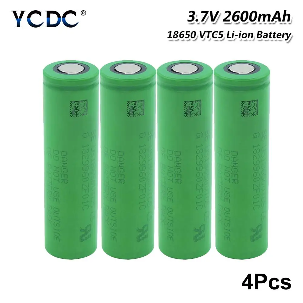 4 шт. перезаряжаемые литий-ионные аккумуляторы YCDC 18650 2600 мАч 3 7 в 30 А | Электроника