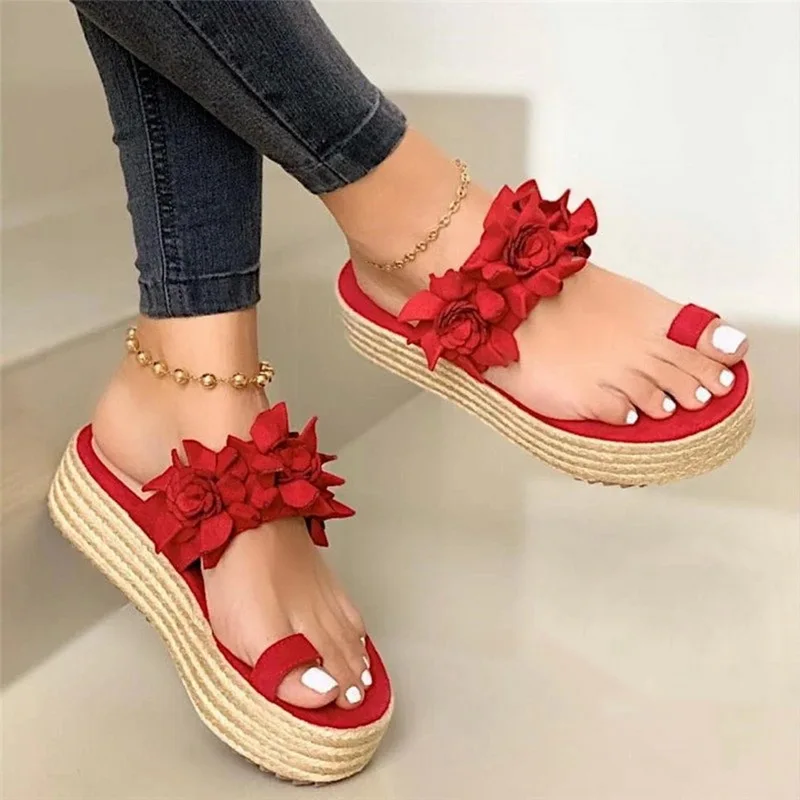 

2020 Hot Sales Woman Sandals Platform Flower Slippers Casual Beach Flip Flops Sandals Women Summer Sexy High Heel Sandal Ladies