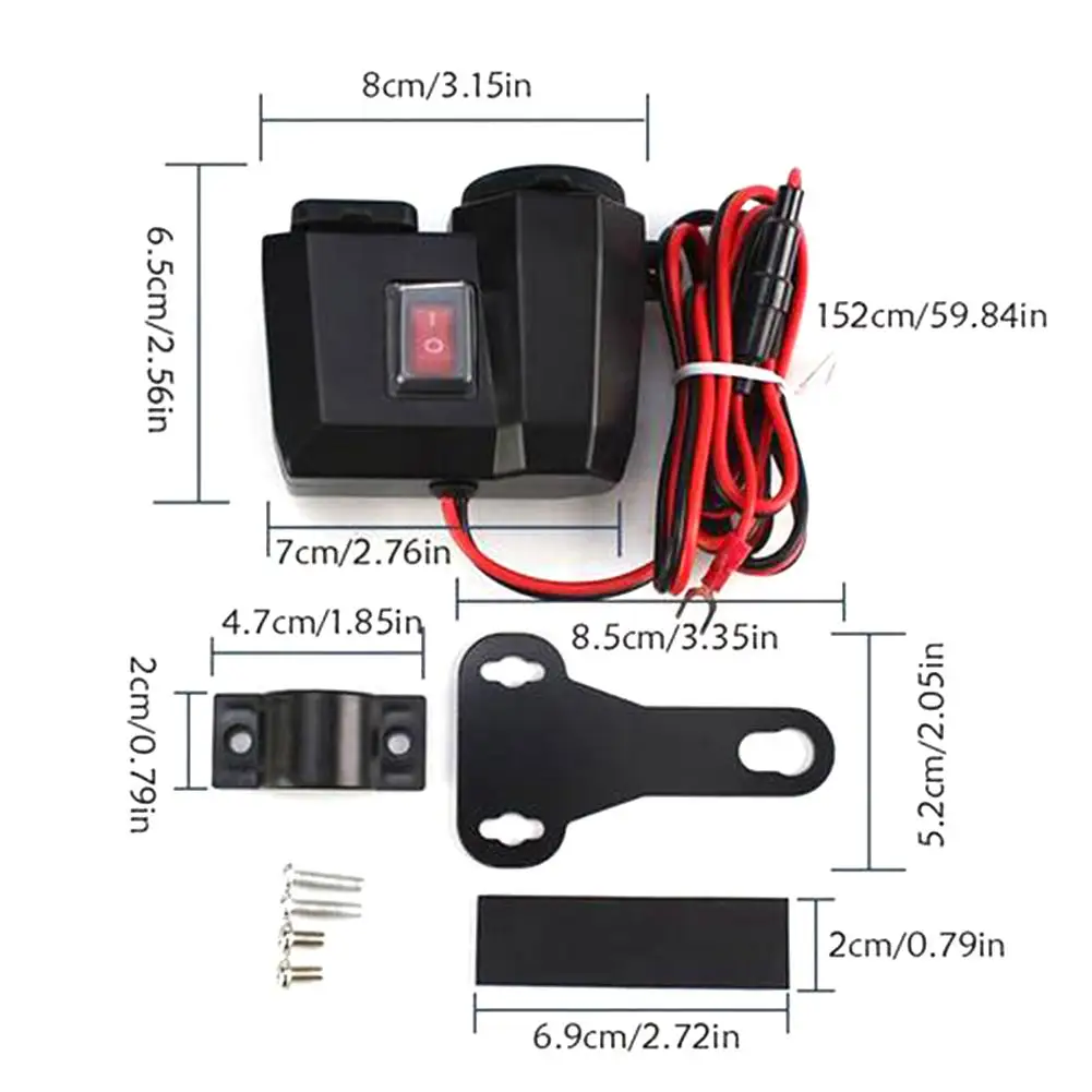 Двойной usb-разъем для зарядного устройства водонепроницаемый адаптер для Руля Мотоцикла для телефонов планшеты gps