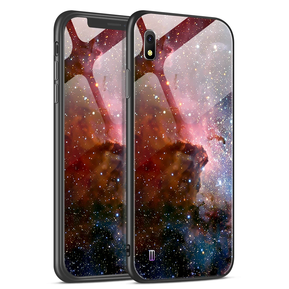 Для samsung Galaxy A10 A30 A20 A40 A50 модный защитный чехол из ТПУ для samsung A105F A305F A405F A505F жесткий чехол из закаленного стекла - Цвет: W354