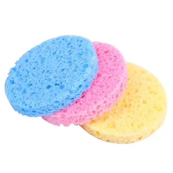 

5pcs 7cm Face Round Makeup Remover Tools Natural Wood Pulp Sponge Cellulose Compress Cosmetic Puff Facial Washing Sponge