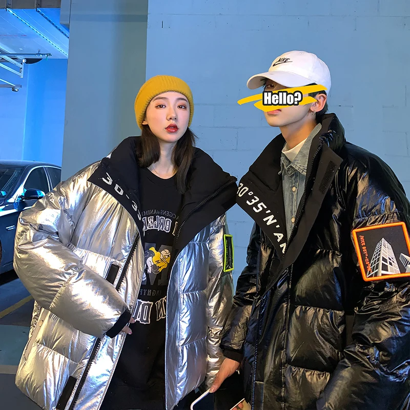 

Winter Bright Jacket for Couple Woman Korean Fashion Trends Ladies Streetwear Coat Brand Puffer Jackets Ski Waterproof Under 0Â°C