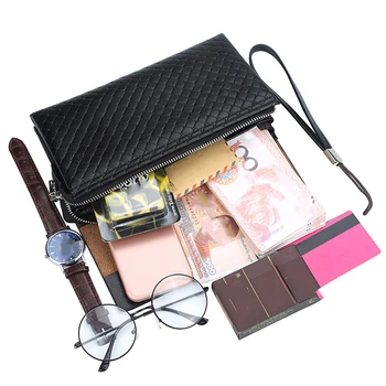 

Multifunctional Men Business Handbag Clutches Male Large Purses Casual Envelope Large Capacity PU Leather Handy Bag Hot Sale