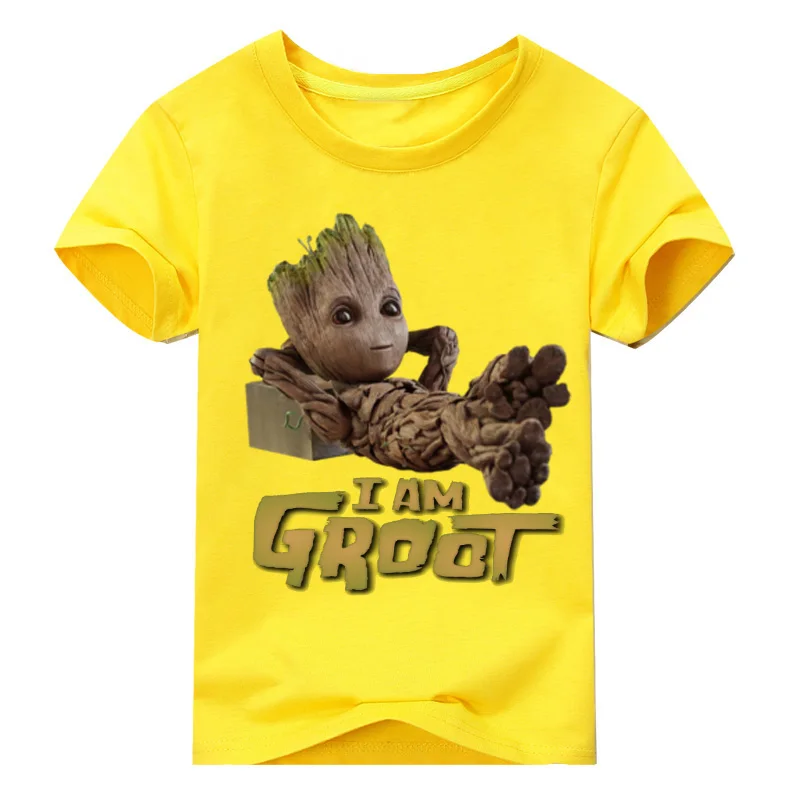 H Детская одежда для мальчиков летние детские футболки с надписью "groot" Детские короткий рукав футболки для девочек верхняя одежда для девочек хлопковая футболка футболки для детей топы для девочек - Цвет: H
