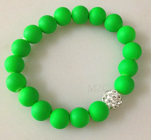 

Эластичные браслеты, новый цвет, зеленый, неоновые, флюоресцентные, бусины карамельного цвета цветов, бусины, дискотека, Хрустальный Браслет, подставка для шаров