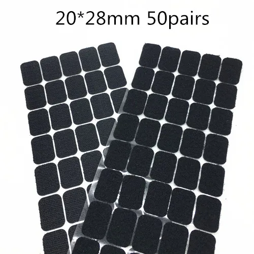 20X28mm Balck 50pair 100 пара желтый клей крепление 10/15/20/25/30 мм в горошек нейлон крюк и петля, Стикеры Круглые сильные самоклеящаяся крепежная лента - Цвет: 20X28mm Balck 50pair