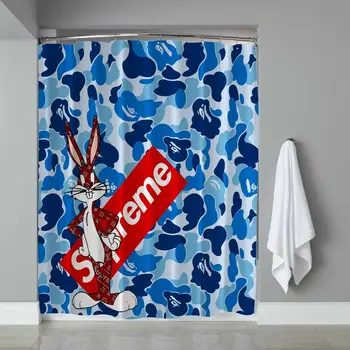 

Famous Bugs Bunny Camo Style Pattern Custom Print Shower Curtain