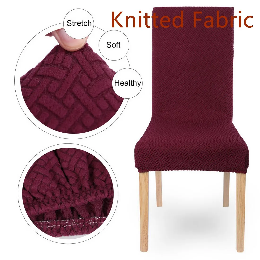 Wine red 1/2/4/6 предметов суперэластичных вельветовых жаккардовые обеденный стол чехол для кресла спандекс эластичный чехол для кресла чехол для стульев стрейч Рождество чехлы для стульев - Color: Wine red