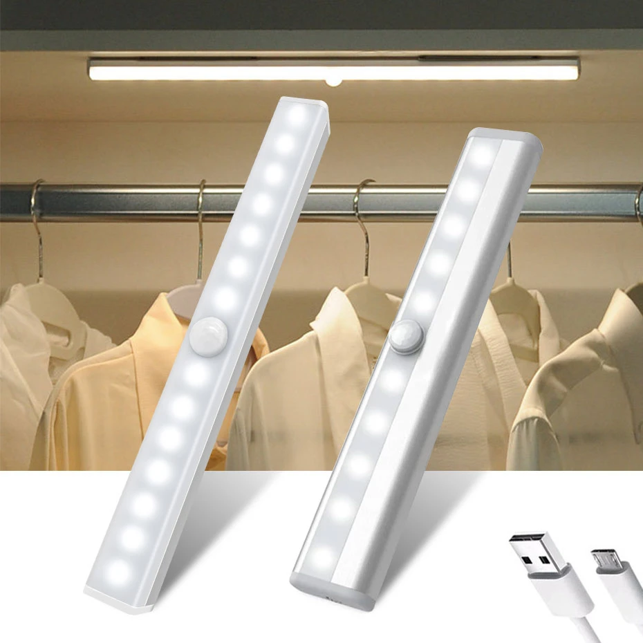 6/10 LED Human Body Induction Cabinet Lighting Lamp Motion Closet Night Light 6/10 LED Human Body Induction Cabinet Lighting Lamp Motion Closet Night Light